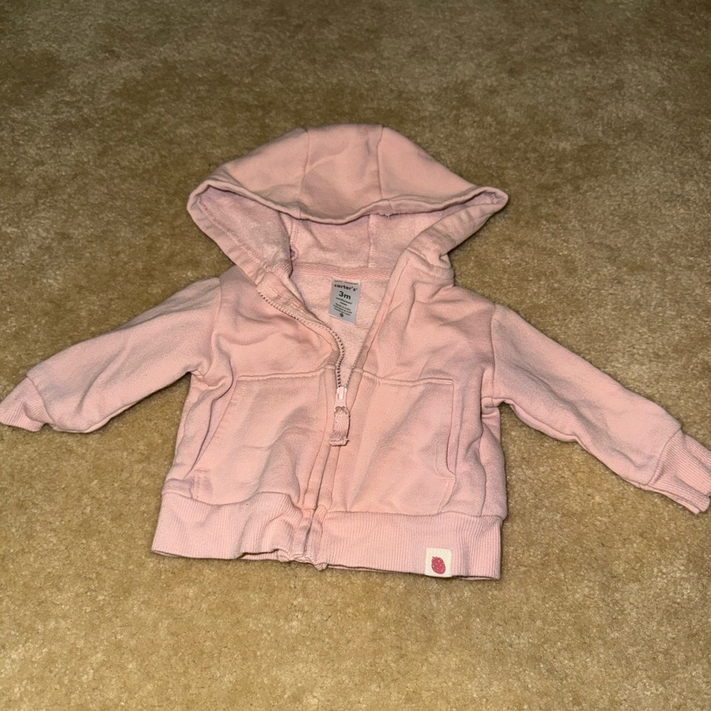 Carter's Soft Pink Infant Hoodie - Picture 4 of 4
